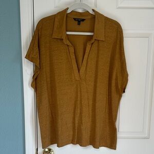 Banana Republic linen Women's mustard/brown Top size XL